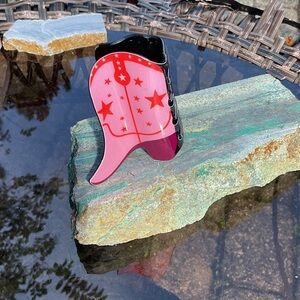 Red and Pink Western Boot Hair Clip